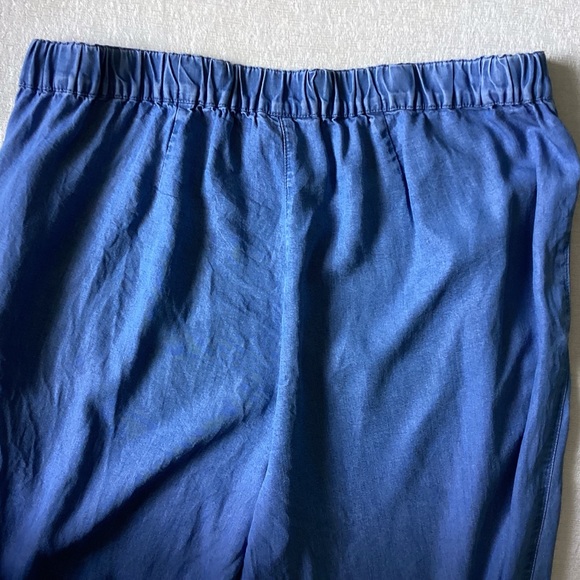 J. Jill Denim Chambray Wide Leg Pull-On Pants Woman’s Medium With Pockets Blue - Picture 5 of 12